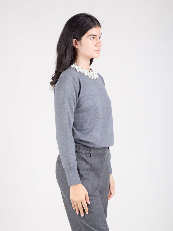 Maglia girocollo in perle
