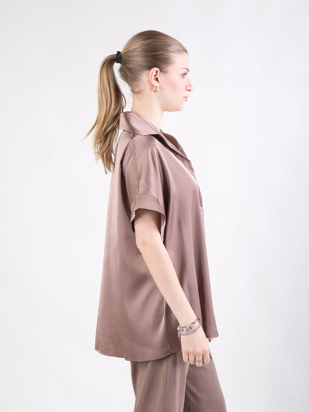 Camicia in raso fluido