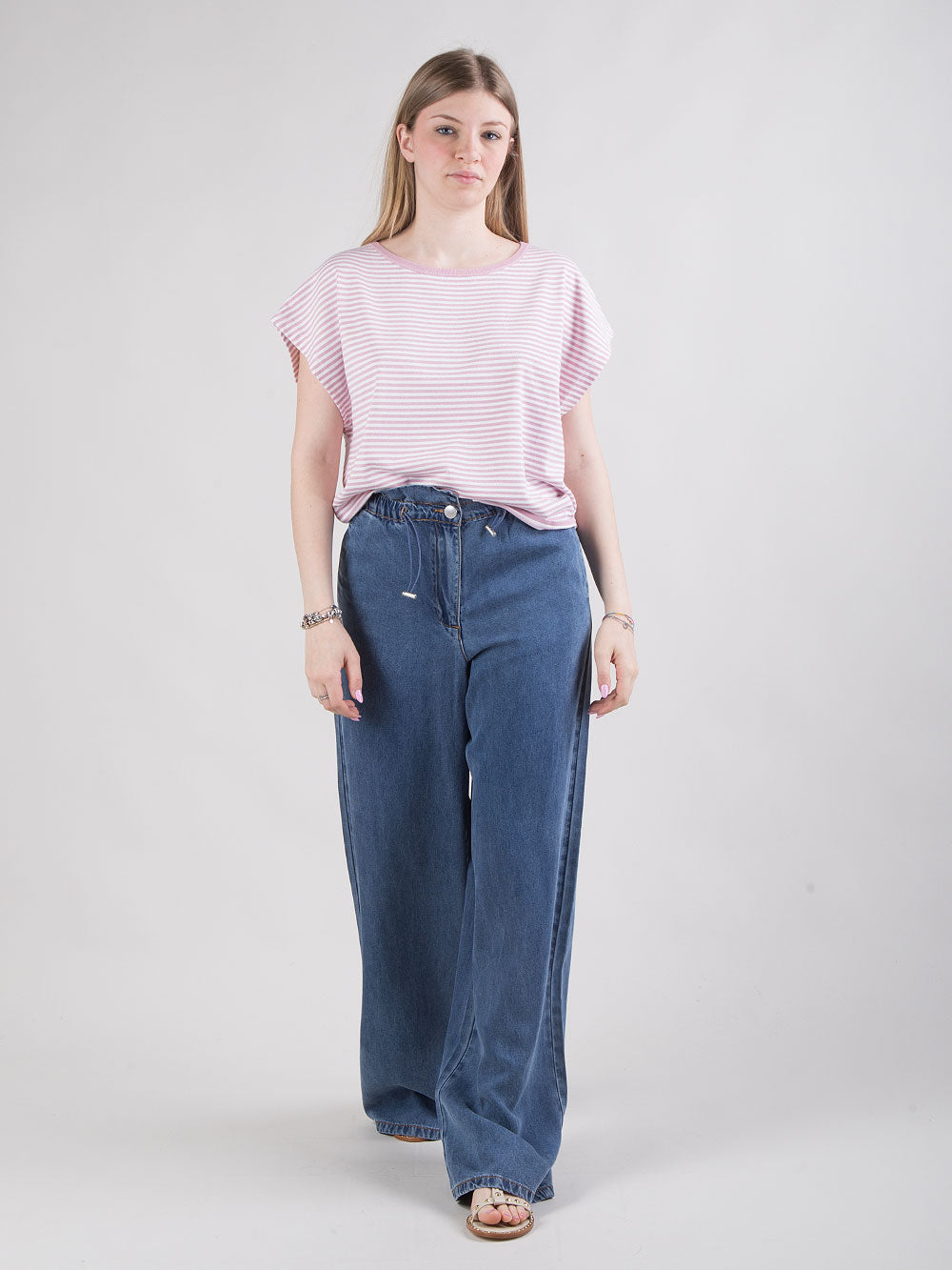 Jeans oversize a vita alta
