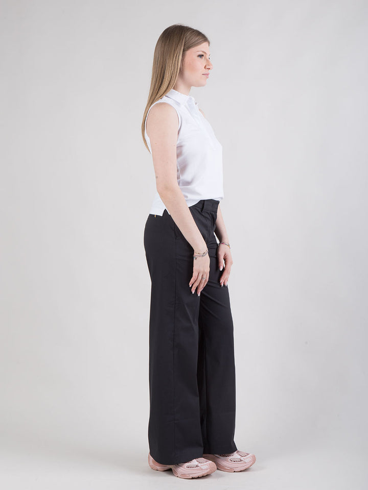 Pantalone chino a palazzo in gabardine