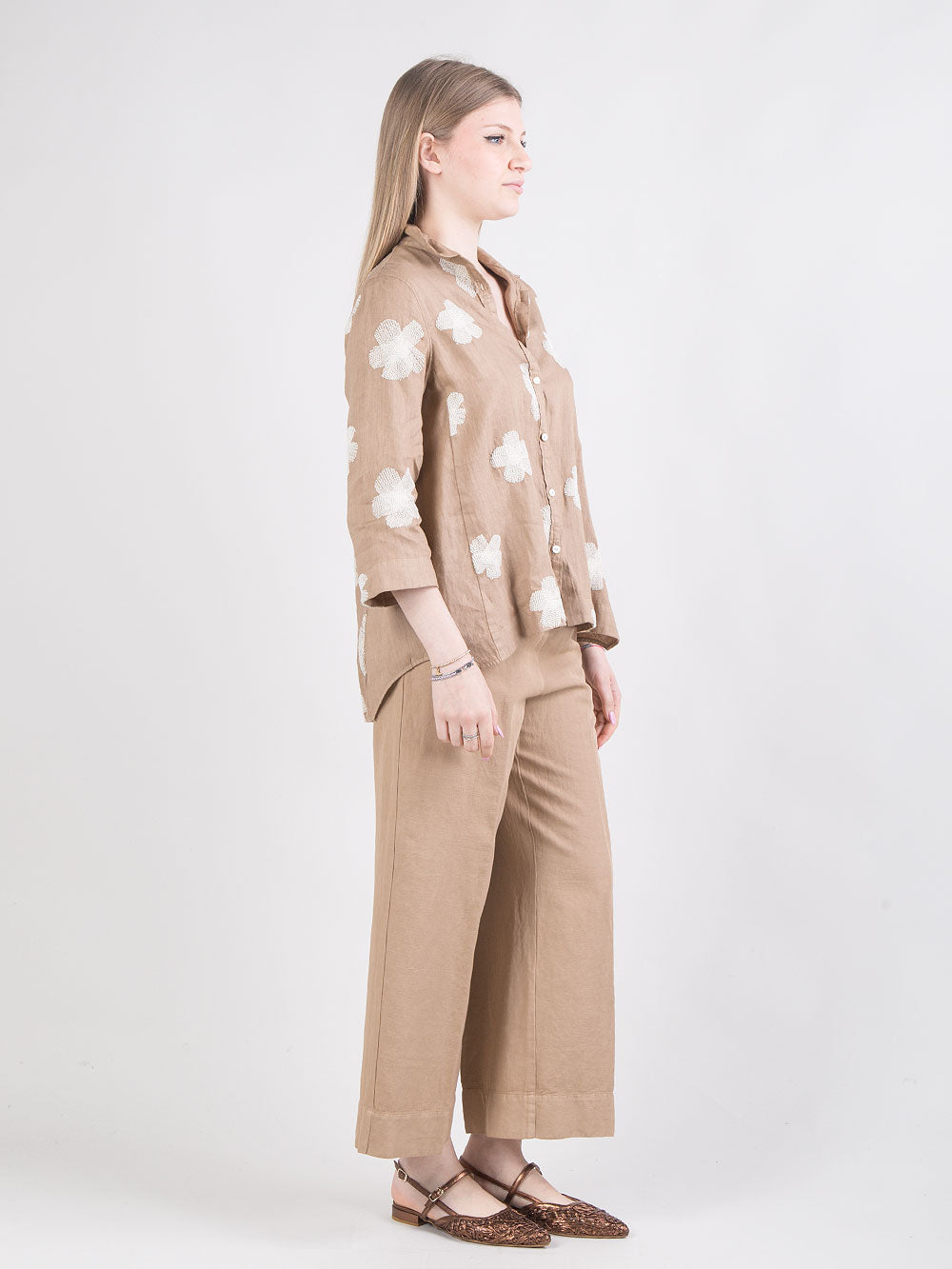 Pantalone ampio in gabardine
