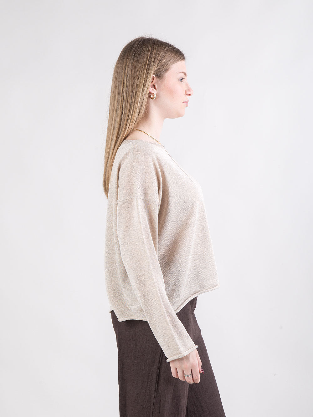 Maglione ampio in maglia fluida