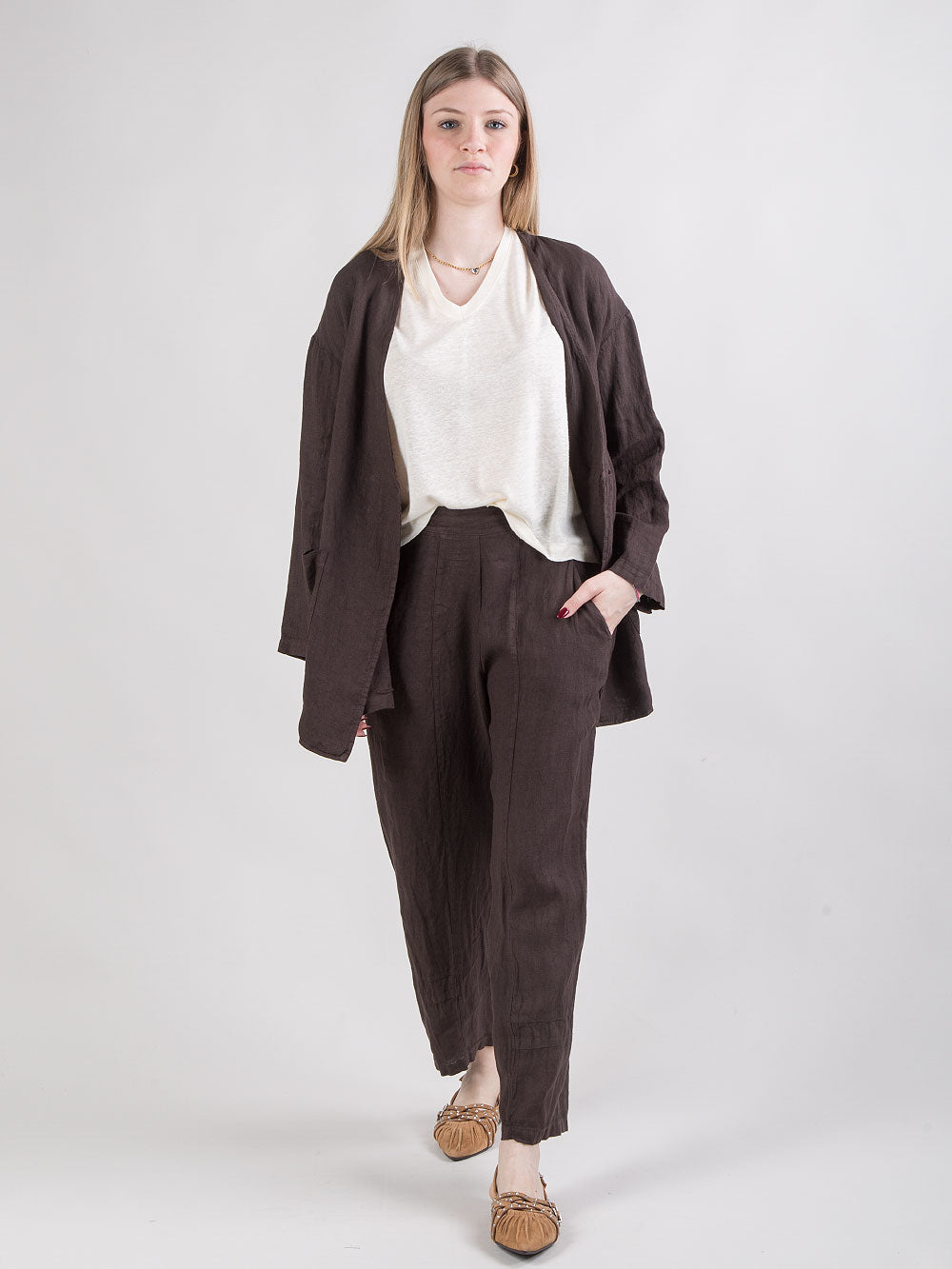 Pantalone 7/8 in lino