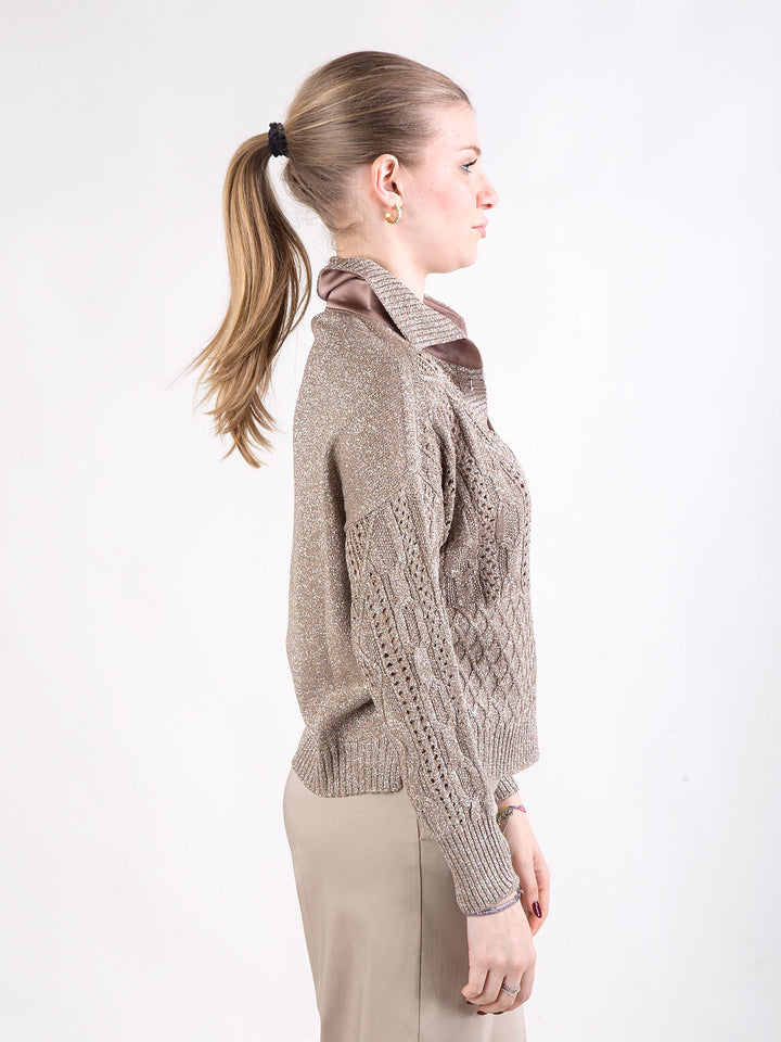 Maglioncino polo in filato lux