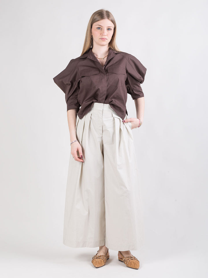 Camicia corta con maniche balloon