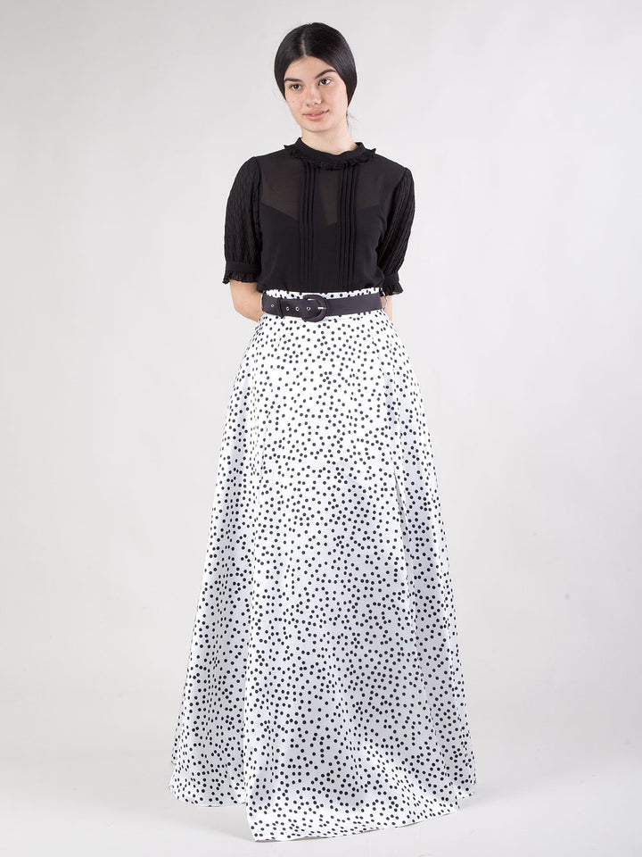 Completo ampia con spacco e camicia trasparente