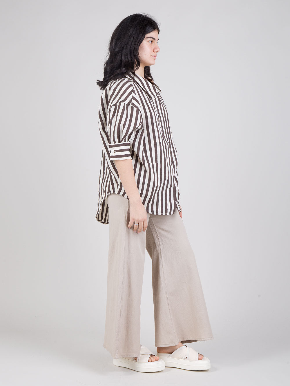 Camicia lunga a righe