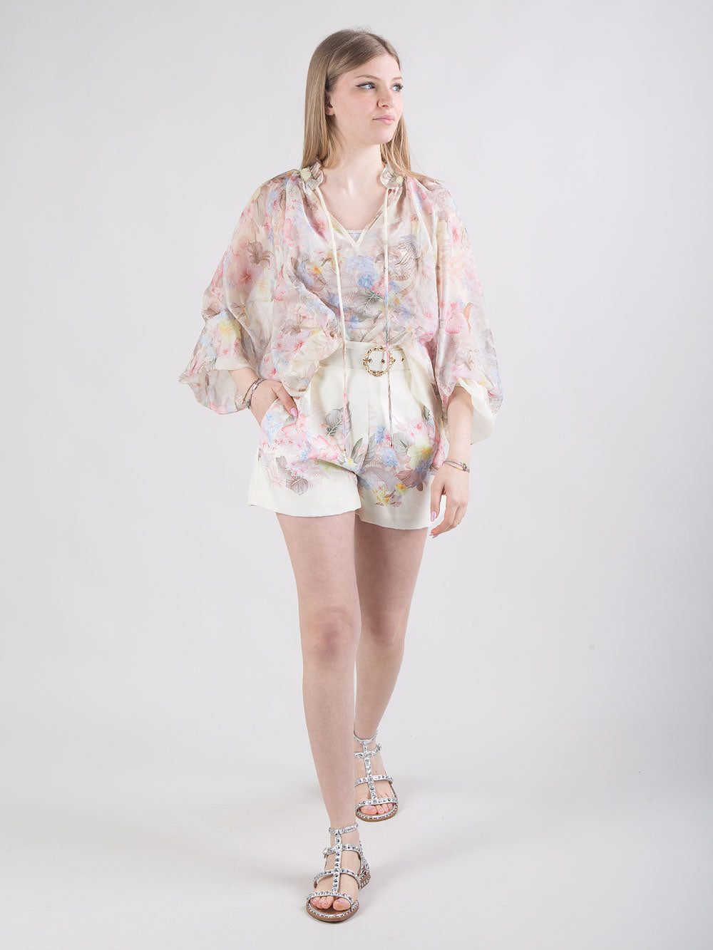 Shorts con stampa floreale
