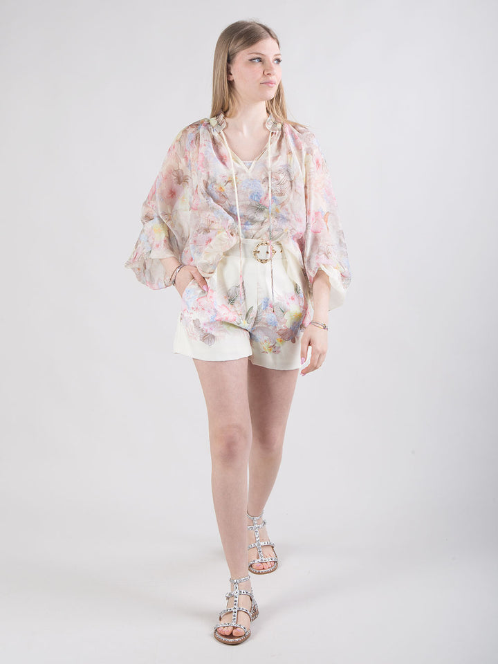 Shorts con stampa floreale