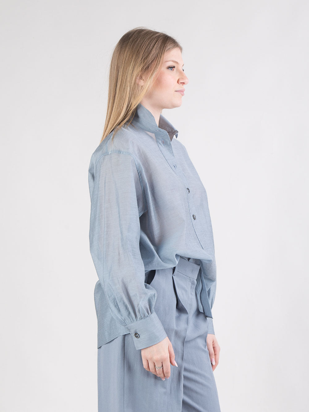 Camicia over con abbottonatura a polo