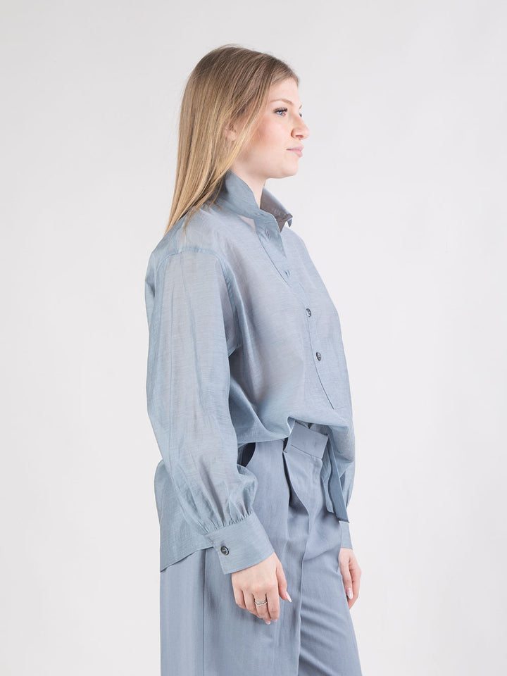 Camicia over con abbottonatura a polo
