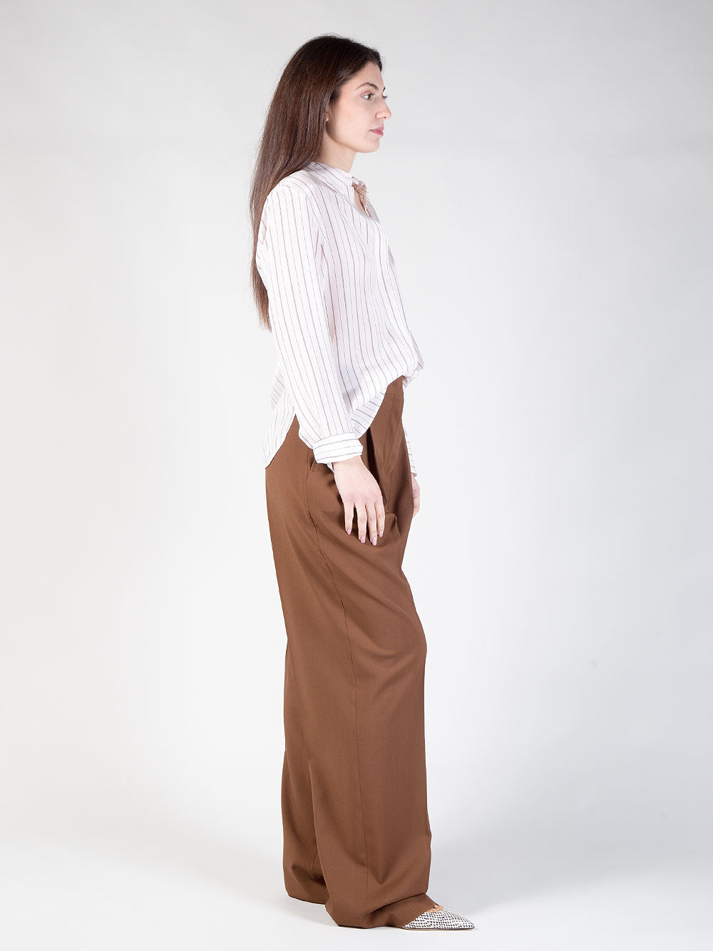 Pantalone bacio fluido in lana