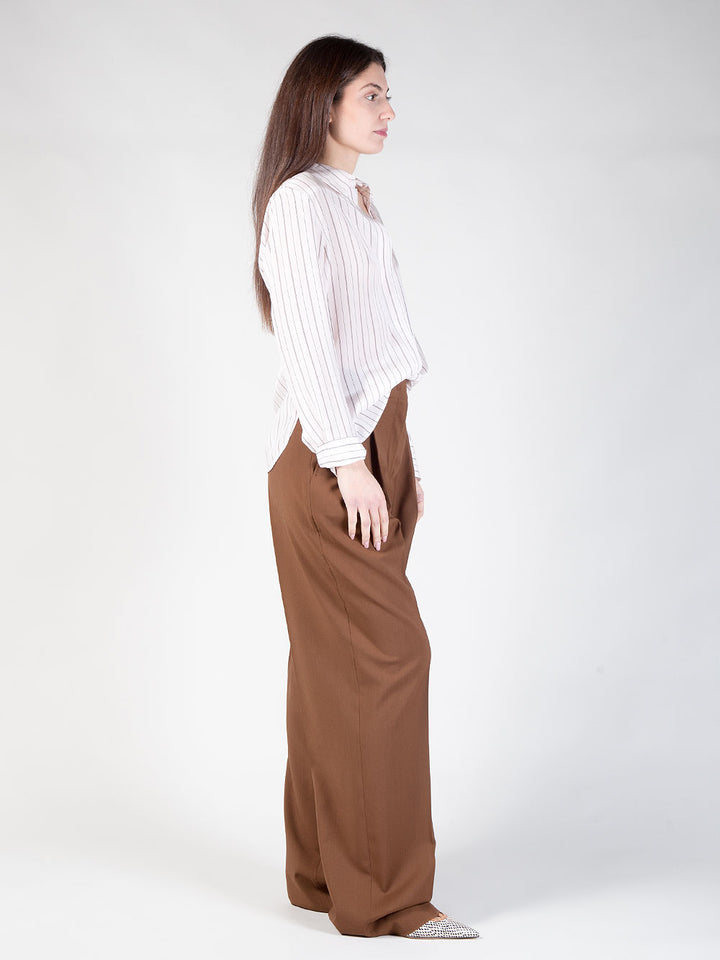 Pantalone bacio fluido in lana