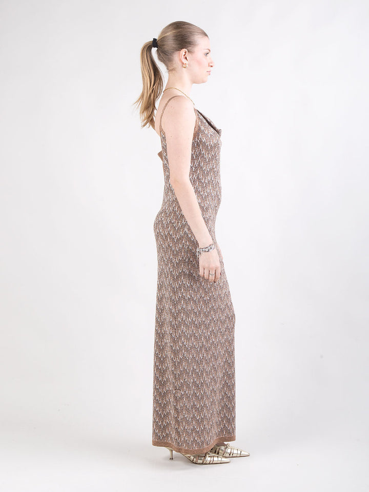 Abito con coprispalle corto in filato lux