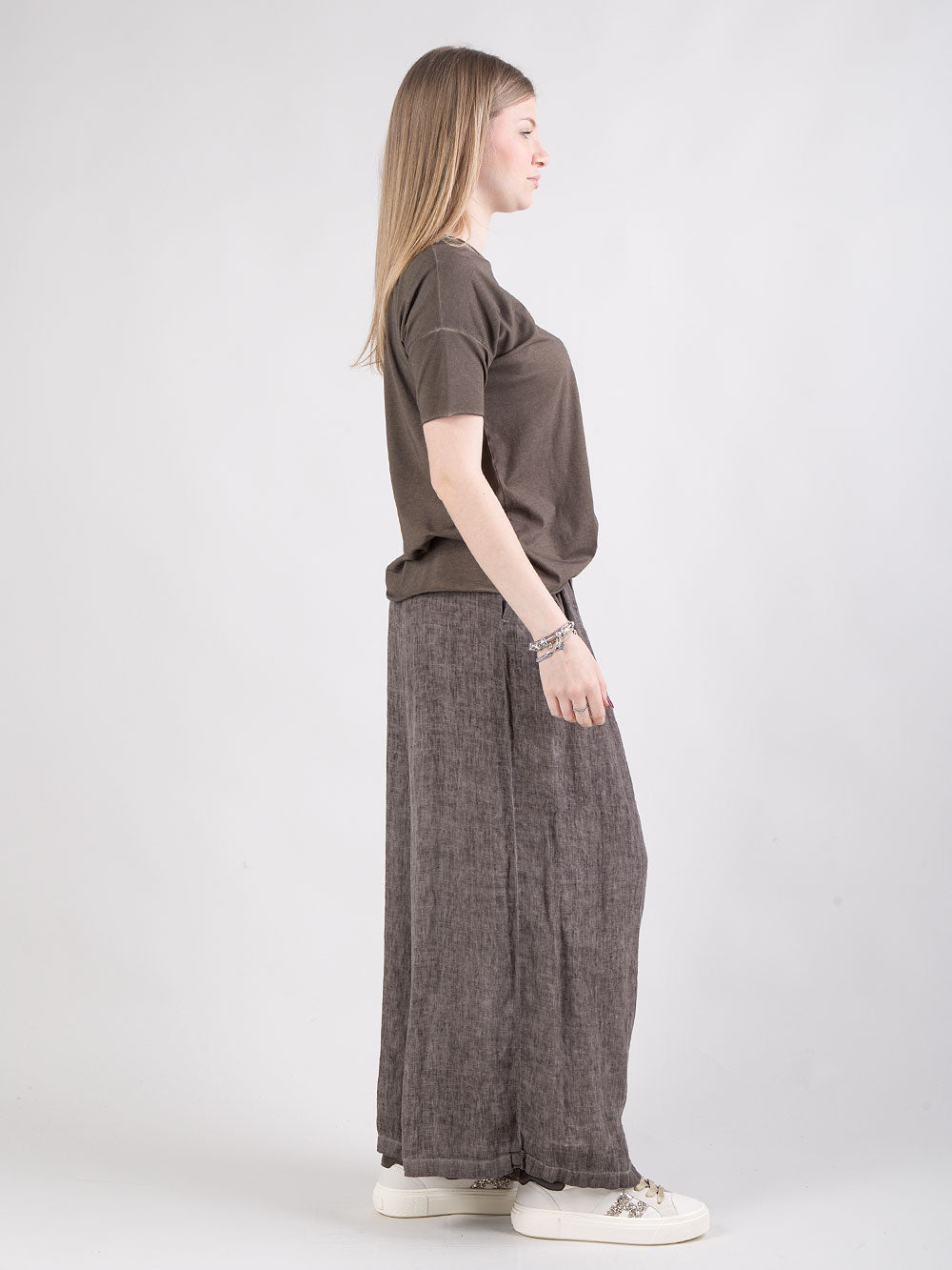 Pantalone palazzo in lino