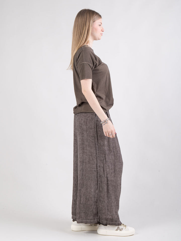 Pantalone palazzo in lino