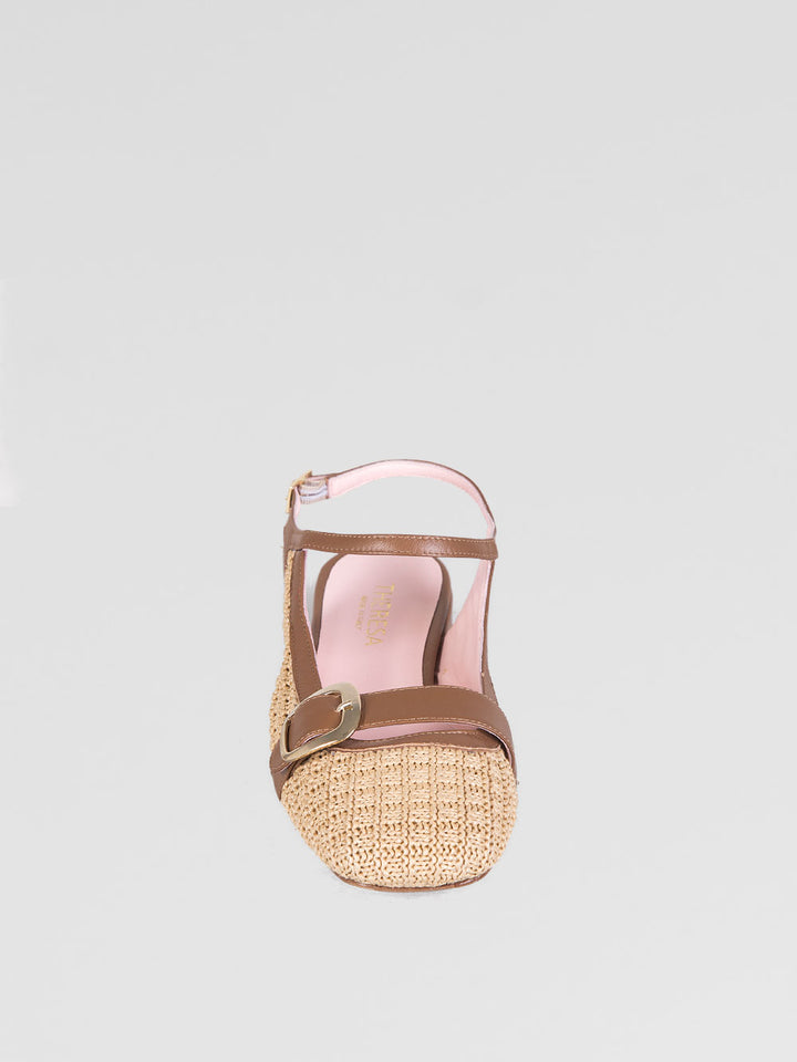 Slingback in raffia