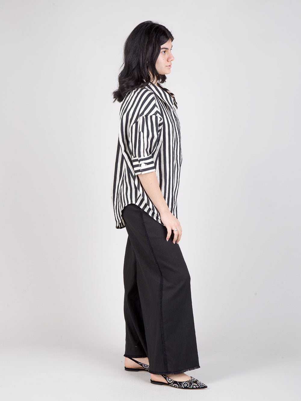 Camicia lunga a righe