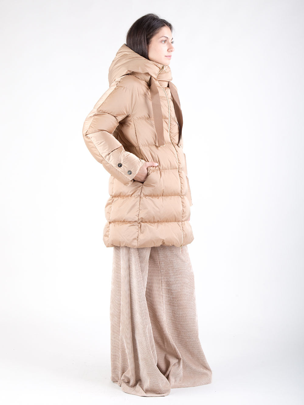 Piumino a-shape in satin