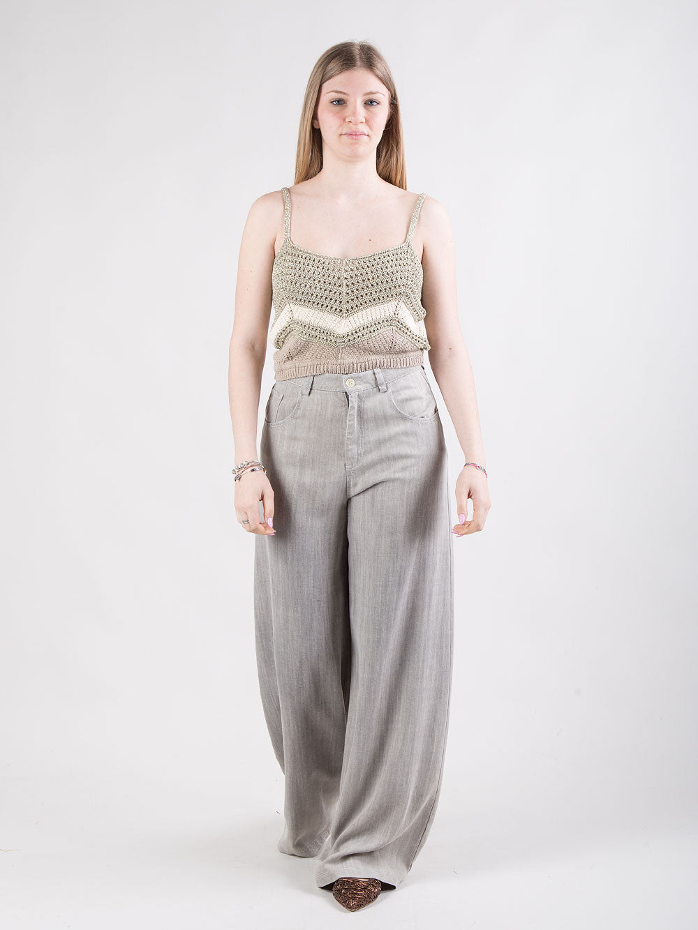 Pantalone ampio effetto denim