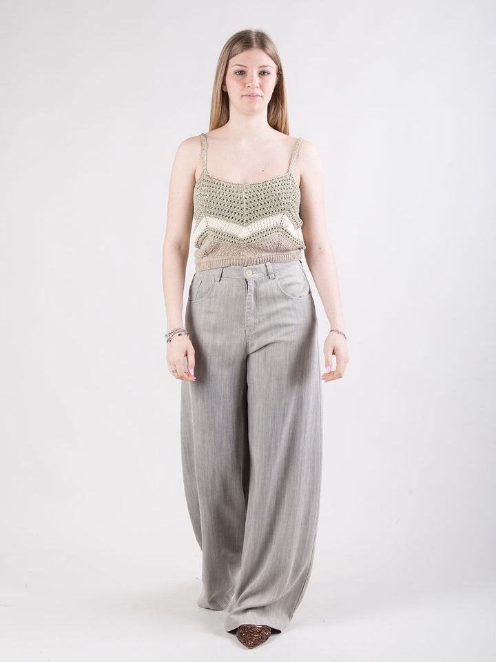 Pantalone ampio effetto denim