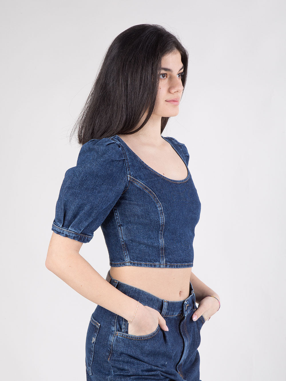 Top cropped denim