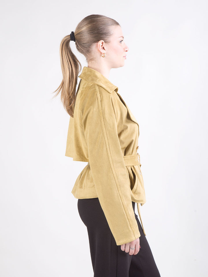Giacca Kimora effetto suede con cintura