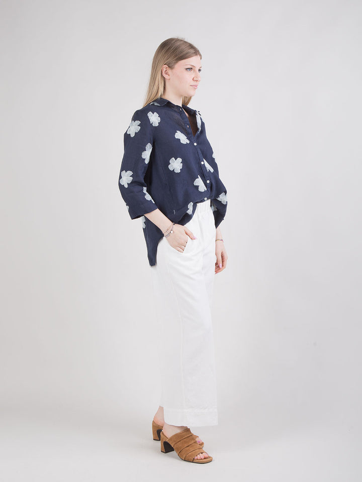 Pantalone ampio in gabardine