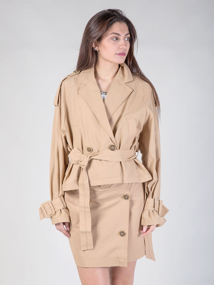 Trench corto asimmetrico