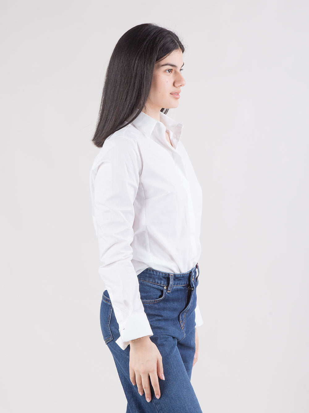 Camicia slim fit bianca in cotone