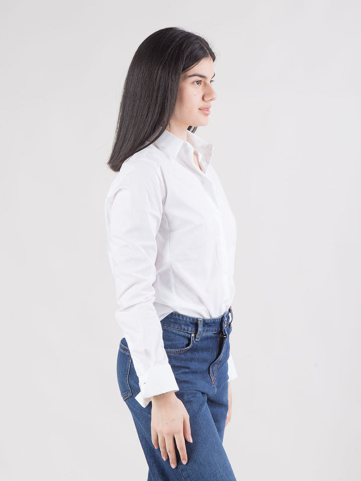 Camicia slim fit bianca in cotone