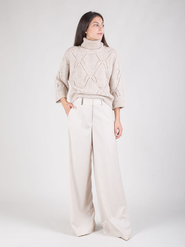 Pantaloni in twill di lana