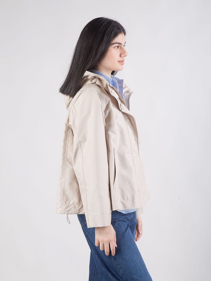 Parka corto in popeline tecnico idrorepellente