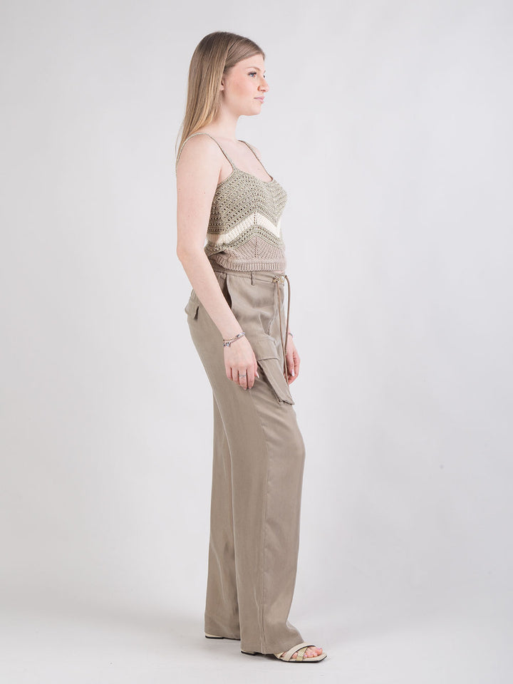 Pantalone cargo a gamba ampia