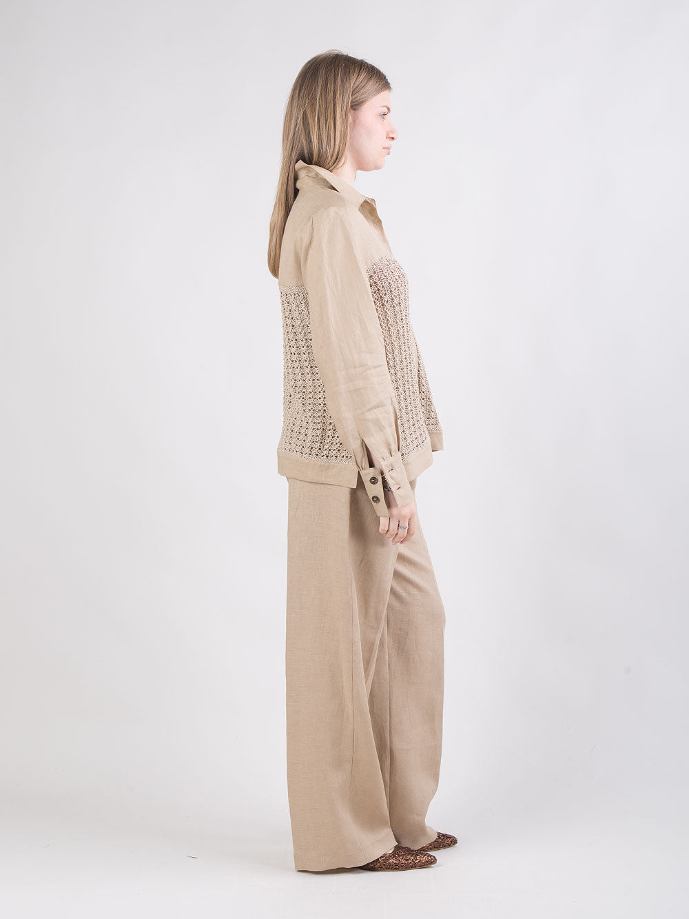 Pantalone palazzo in lino