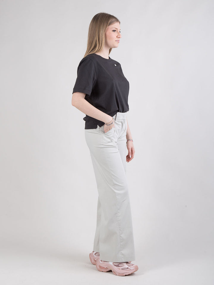 Pantalone chino a palazzo in gabardine