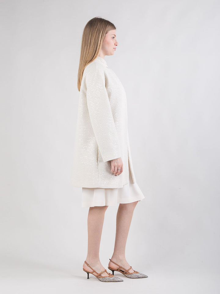 Cappotto in georgette con paillettes