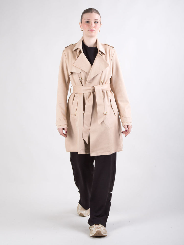 Trench in eco suede con cintura