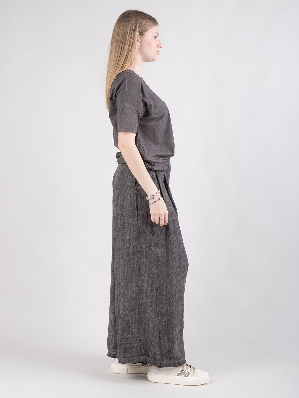 Pantalone palazzo in lino