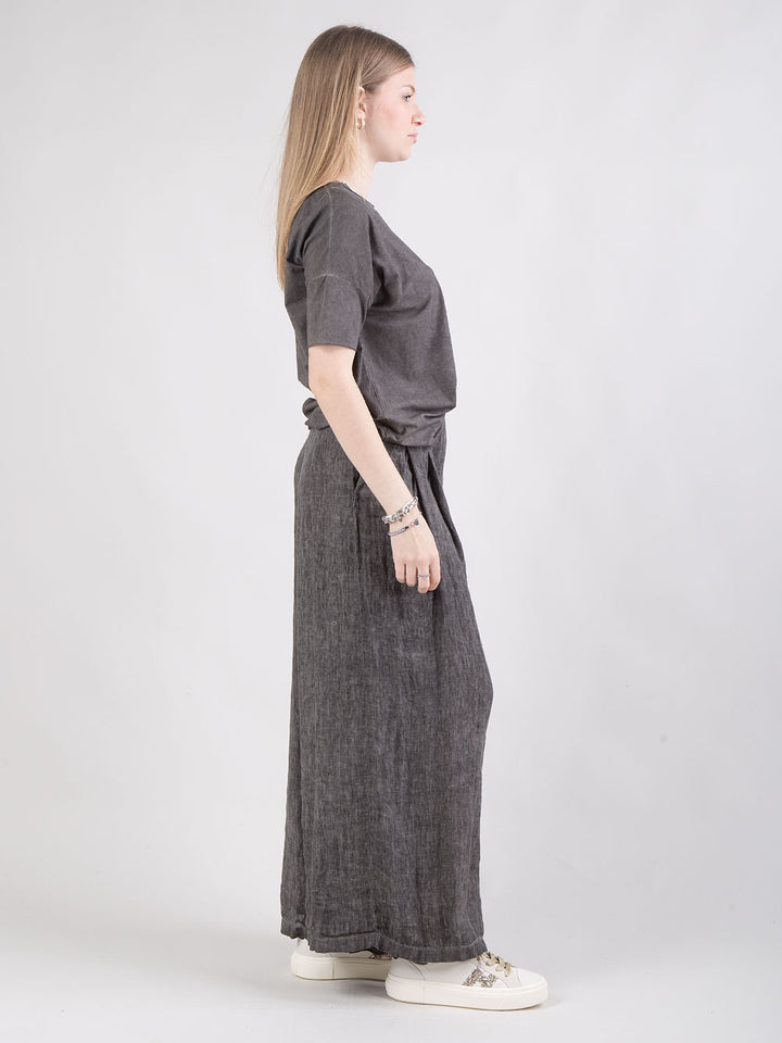 Pantalone palazzo in lino
