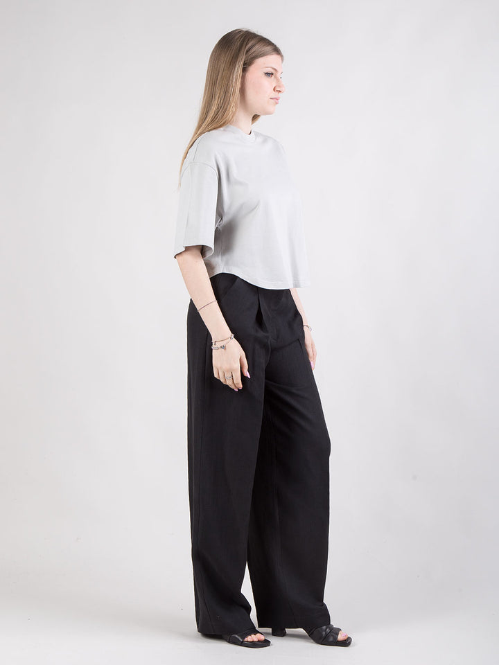 Pantalone palazzo con pinces