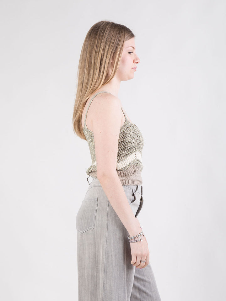 Top corto crochet con lurex