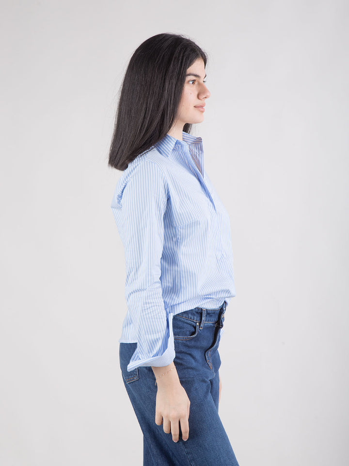 Camicia slim fit a righe in cotone