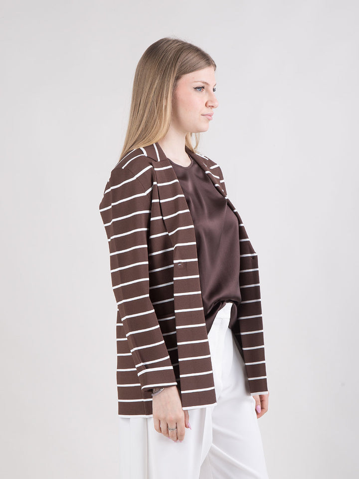 Blazer a righe in viscosa