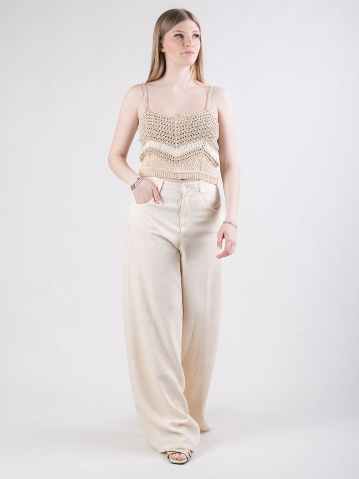 Pantalone ampio effetto denim