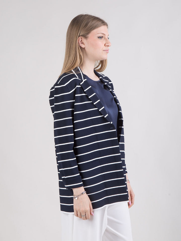 Blazer a righe in viscosa