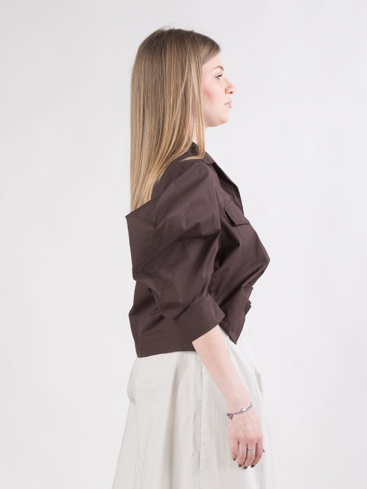Camicia corta con maniche balloon
