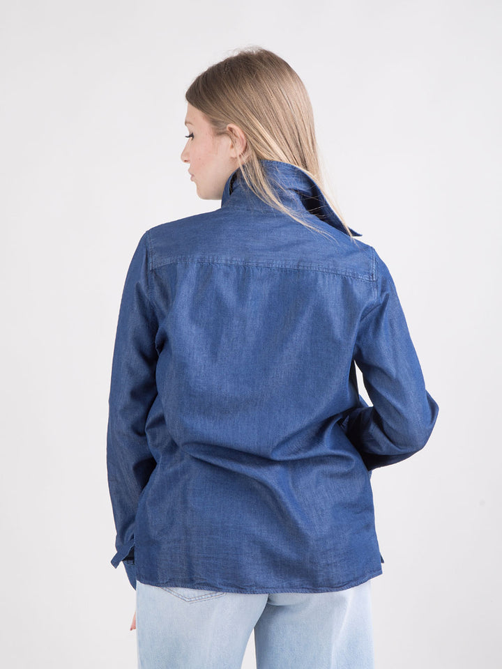 Camicia in denim con tasche frontali