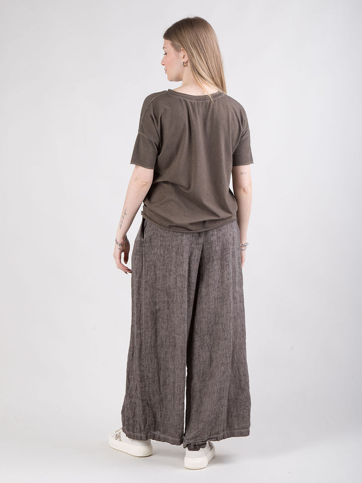 Pantalone palazzo in lino