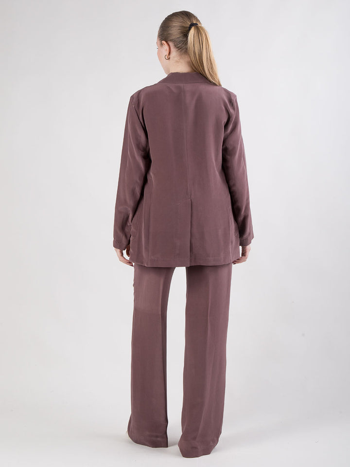 Tailleur in seta viscosa lavata